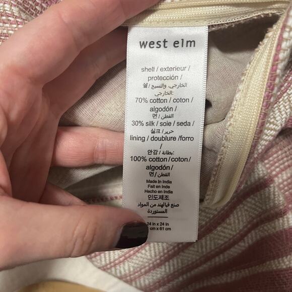 West Elm Pink Woven Sham Pillow Cover - Picture 2 of 7